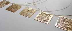 Culturenlifestyle:  Stunning Jewelry Outline City Maps  Israeli Based Artist Talia