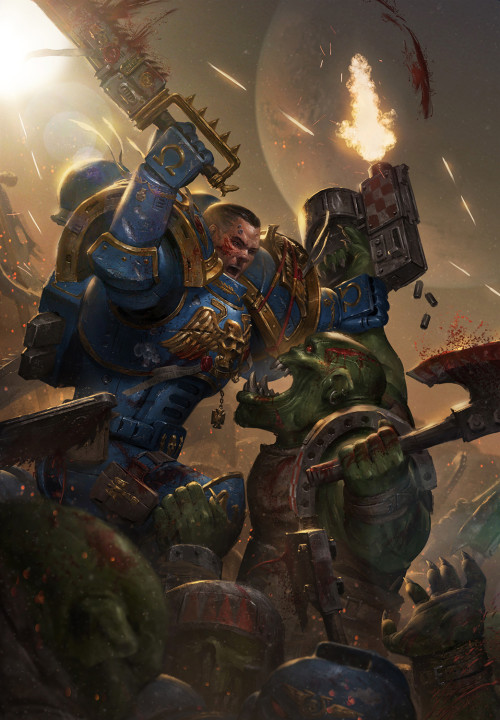 Space Marine VS Ork  Ameen Nakseweewww.artstation.com/artwork/nNd0r 