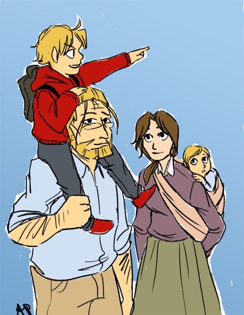 nothingforitmrfrodo:Alternate universe where Hohenheim takes his family with him. Happy Father’s Day