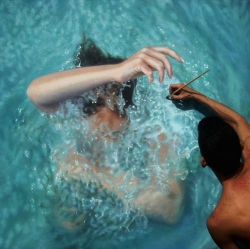 hahamagartconnect:  idea-ing:  Incredibly lifelike paintings of swimmersArtist: Gustavo Silva Nuñez  It’s hard to woo me with realism these days…but I’m going to acquiesce to this artist because this is amazing work. 