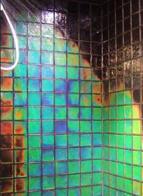 samdirector24:m4idofmind:sixpenceee:A shower with heat sensitive tiles. I imagine someone super tale