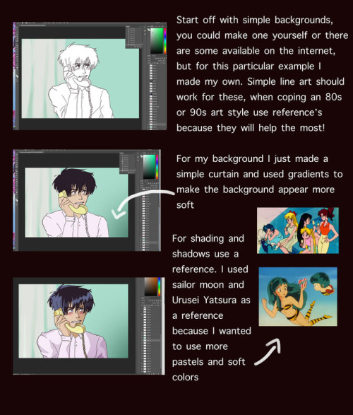 tamakid: I got a lot of asks about this so I made a tutorial on how I was able to emulate the 80s aesthetic, please keep in mind I’m not an expert and what I put here is just what I personally did. I hope you guys like it and hope it helps go crazy