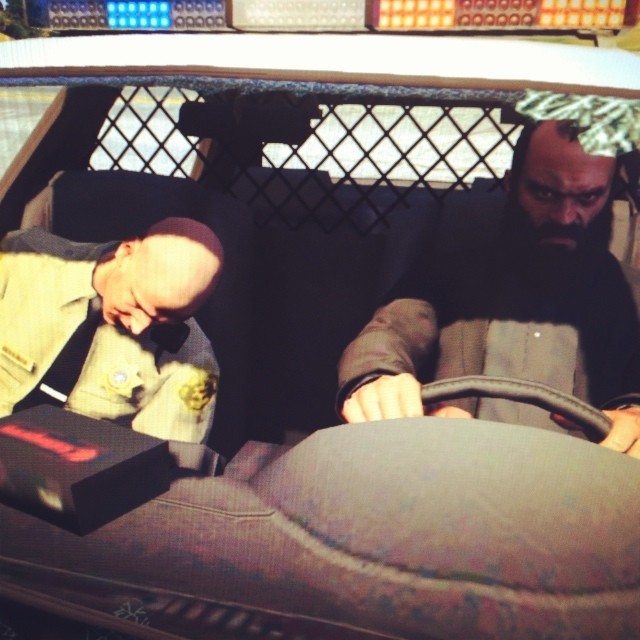 anthonygrey:  Me and my partner, looking for crime.  where dat crime at, yo?