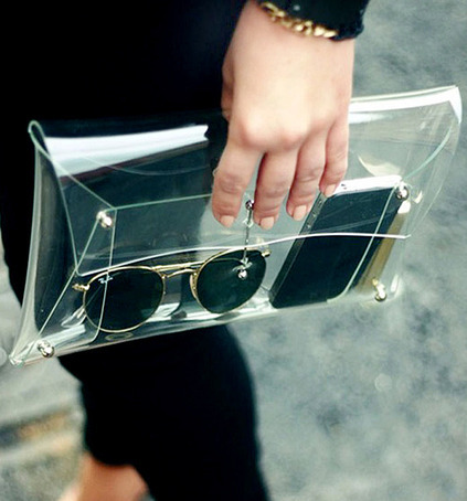 transparent envelope clutch