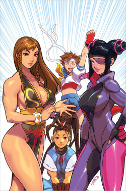 ladychunli68:  Chun-Li, Juri Han, Sakura, Ibuki by Robaato