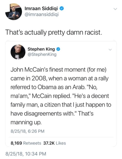 Implying that Arabs can’t be good people is pretty fucking terrible. Utterly bizarre to see pe
