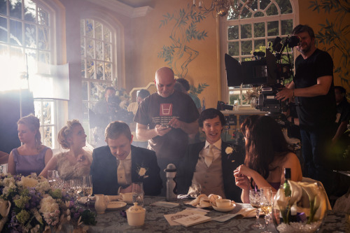 nixxie-fic:BBC Sherlock ‘The Sign of Three’ - Super-High-Quality Production Stills - The wedding spe