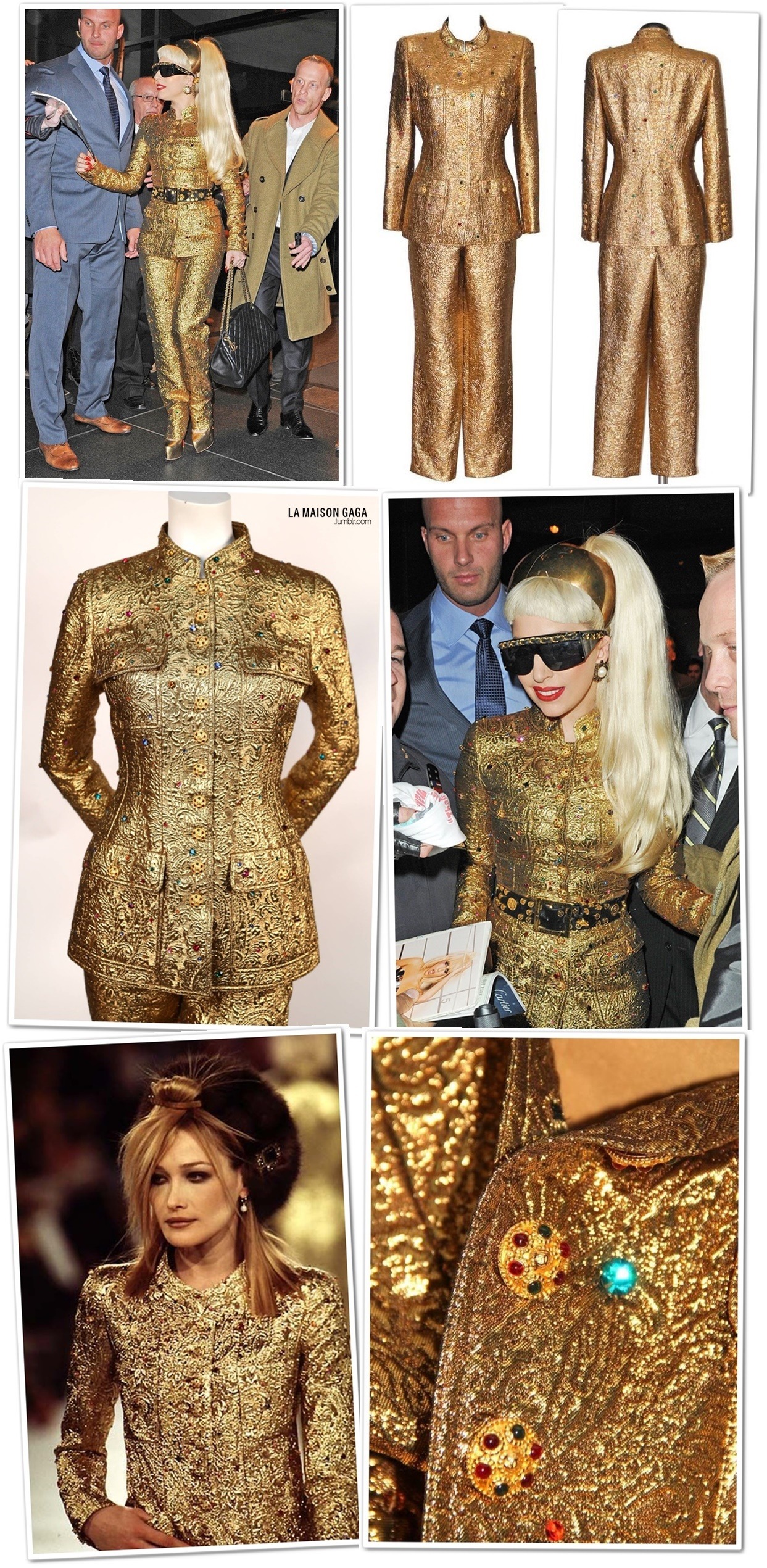 1996 Chanel by Lagerfeld Golden Boucle and Lame Shift Dress and Coat