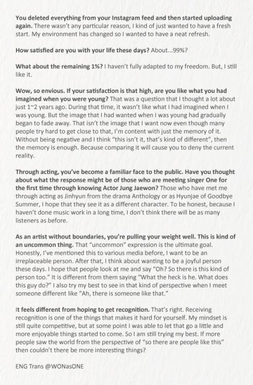 [TRANS] ONE @ Nylon October 2019 Issue Interview Trans cr: WONasONE© TAKE OUT WITH FULL CREDITS