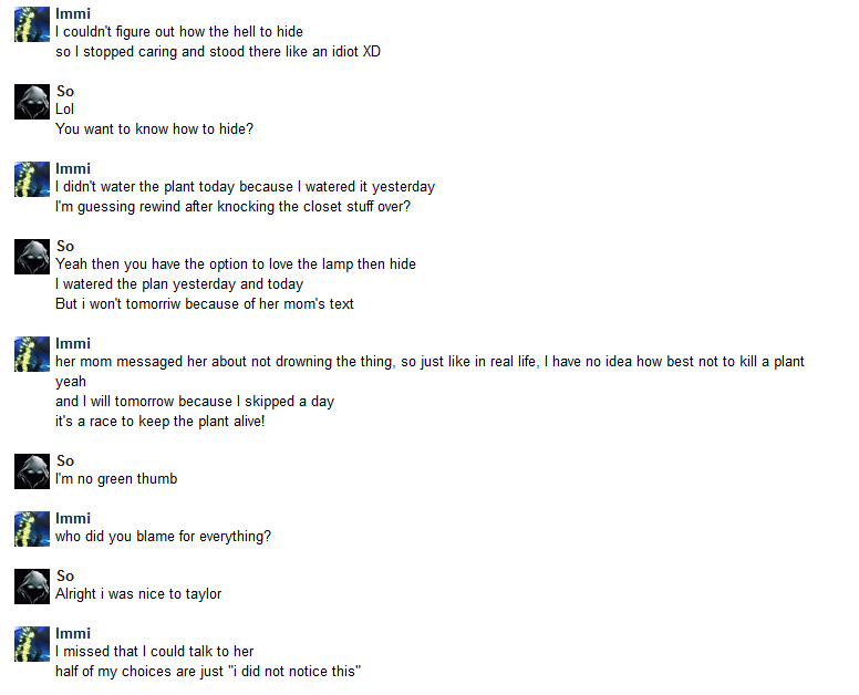 The title of this post is pretty inaccurate. There are maybe five sentences of interaction