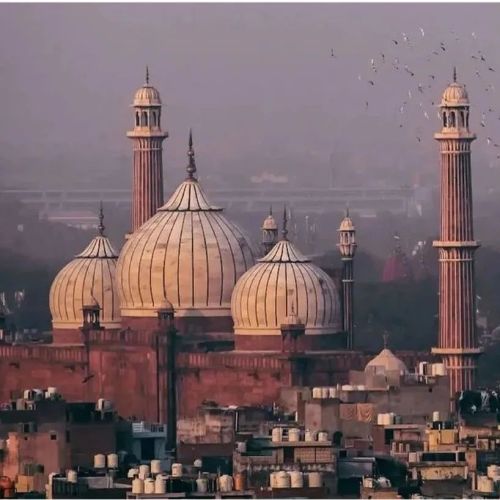 Jama Masjid also called Masjid-i Jahān Numā, was built by Mughal Emperor Shah Jahan in 1650 - 56Th