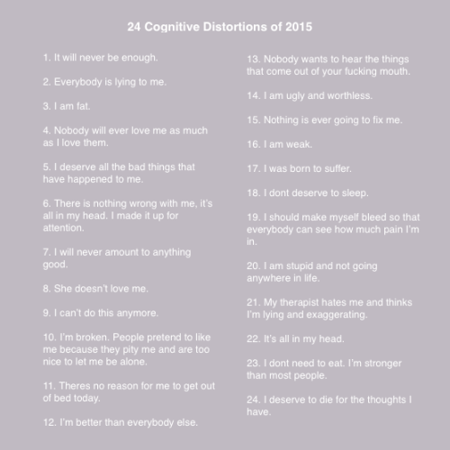 euo: euo: 24 Cognitive Distortions of 2015By Isa Gueye 