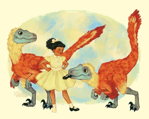 Some More Vintage Girls With Dinosaur Friends!