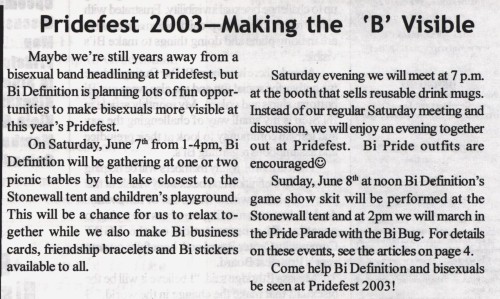 Pride Month: Making the ‘B’ Visible Bi Definition formed in 1996 when two other bis