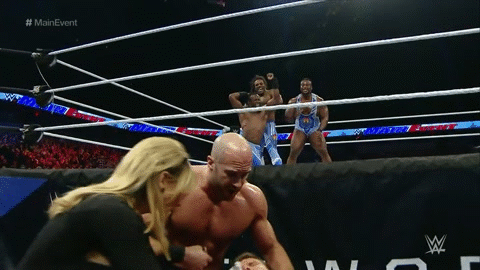 Porn photo Cesaro tending to Tyson after their tag match
