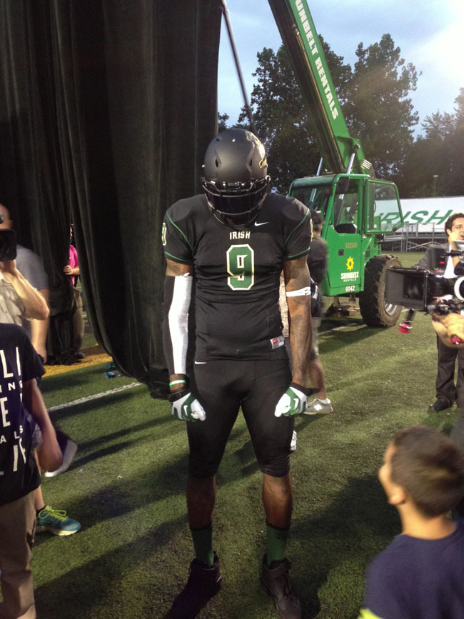 fuckyealebronjames:  Bron showcasing the new jerseys the St. Vincent–St. Mary