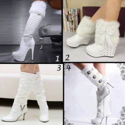 ideservenewshoesblog:  Amazing White Fur-Decorated Knee High Boots by Shoespie