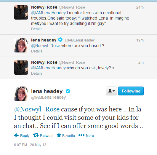 dgsafdmd:  violetwaterfall:  This is why I love Lena, she’s so lovely, kind, caring