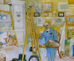 leuc:  James Ensor, The skeleton painter, 1896.