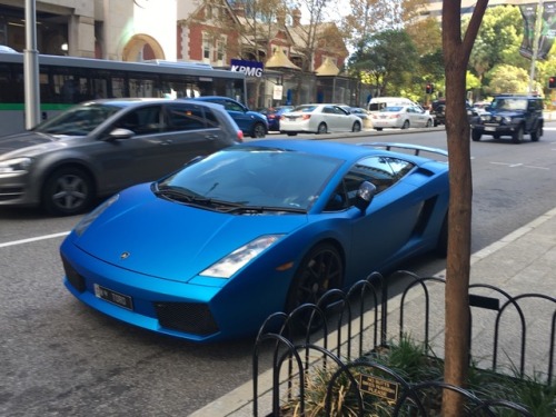 Matte blue Lamborghini Gallardo spotted during a trip in Perth, Western Australia