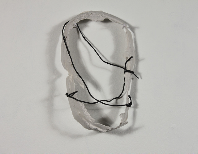 [[MORE]]Portrait Stitch, Cotton Cord dyed with Graphite and Cast Paper, 2015