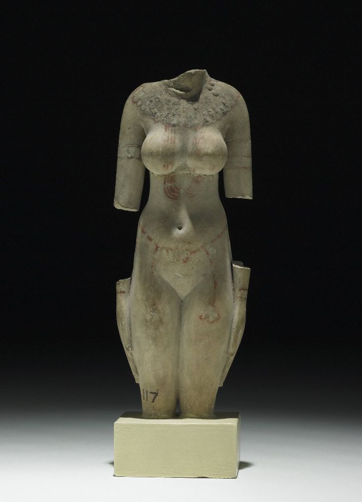 mini-girlz:  Female Figurine Goddess Sculpted from limestone, with arms held beside