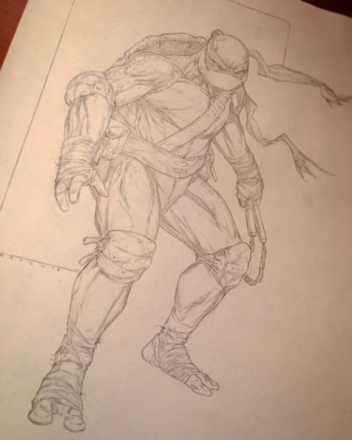 thedonk24 - Michaelangelo pencil drawing on paperCowabunga!