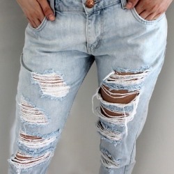 intractably:  Gorgeous ripped jeans from tbdress. Get them here ❤ 