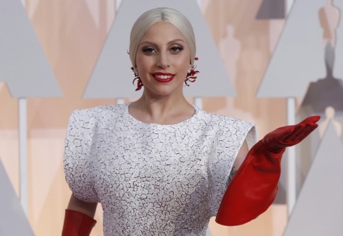 celebrity-gossippp:Lady Gaga arriving at this year’s Oscars.