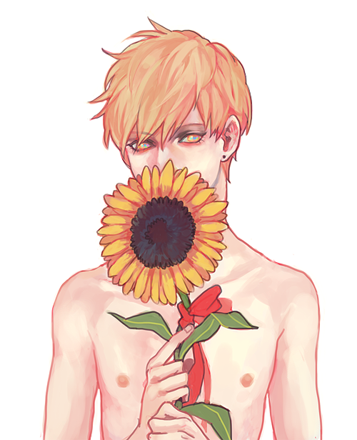 kelpls:  drew some quick naked boys with flowers bc i just needed to indulge myself for a bit
