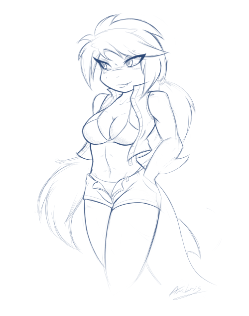 ambris-art:  Why do I love sexy shark girls so much? Sharks terrify me. I spend all day drawing this shark girl instead of doing homework. I’m such an adult. Guys, I think I have a new OC. HER NAME IS ERIKA. SAY HI, ERIKA.  Cute sharkiegirl~! =3
