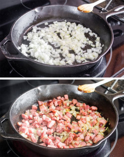 foodffs:  ONE-SKILLET HAM AND CHEESE GNOCCHI