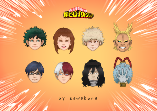 BNHA Stickers design Wishy Sawakura © Don’t repost or edit my art