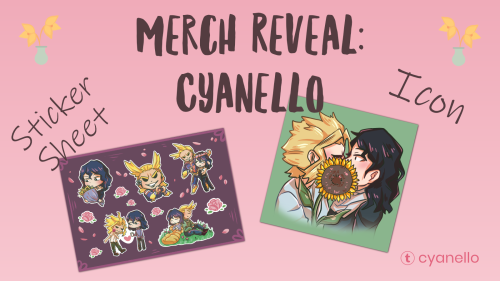 Our third merch reveal, this time featuring the lovely @cyanello ! Cyanello made us an adorable stic