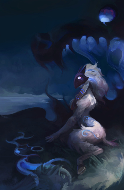 moritoakira-art:Kindred from League of Legends! Love her design :3