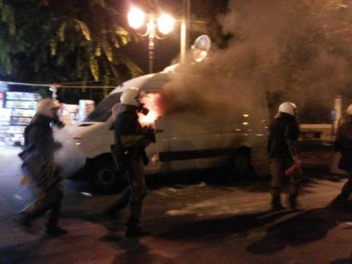 insurrectionnews:    ‪Athens‬, ‪Greece‬ 15.07.15: Fierce clashes break out in ‪‎Syntagma‬ square outside the Greek parliament between angry anti-austerity demonstrators & riot police as the fight-back against ‪the ‎Syriza‬-led