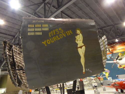 fromcruise-instoconcours:The last of the nose art on display at the EAA Museum, a collection of roug