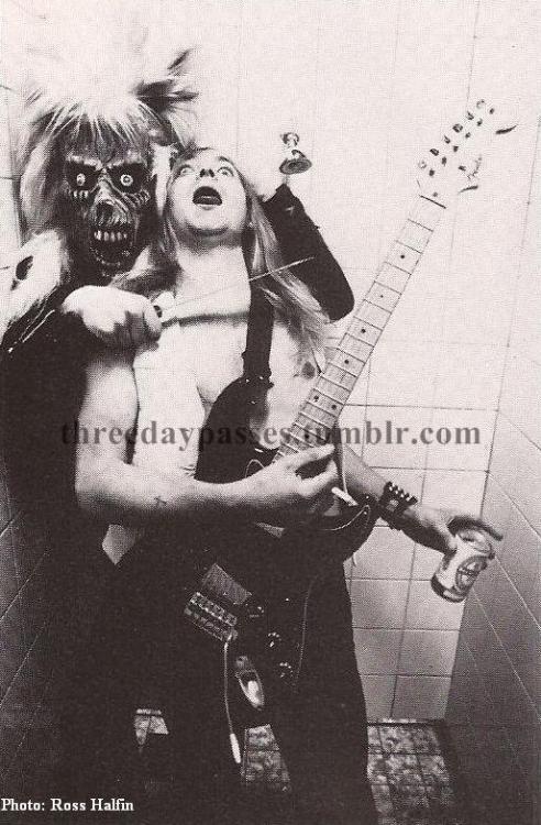 Dave Murray and Eddie (Heavy Metal: The Power Age, Ross Halfin/Pete Makowski, 1982)