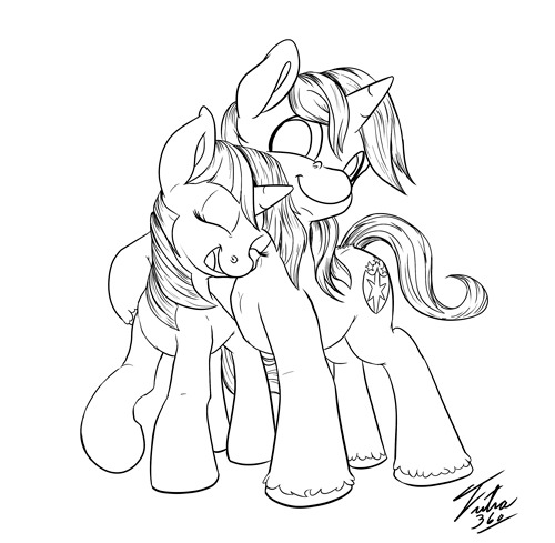 tsitra360:  ~Siblings Pt.1~I miss my own sister. So out of those raw emotions I drew these siblings. This is part 1, I still have more siblings to do. (Scoots/Dash, Pinkie/Inkie/Blinky, Celestia/Luna)  I think I got some names wrong ha.  Question: Can