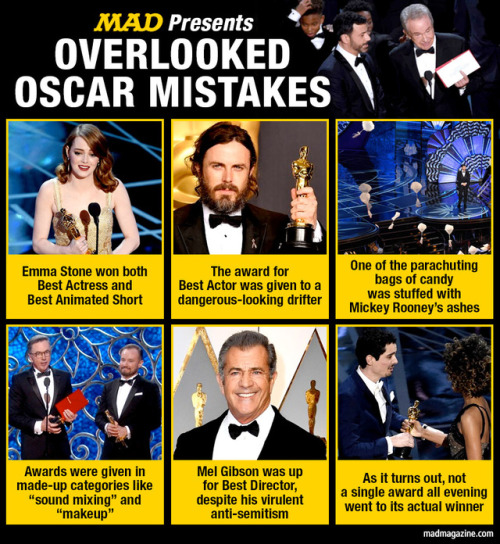 Statue of Limitations Dept.OVERLOOKED OSCAR MISTAKESGet more stupidity delivered directly to your ho