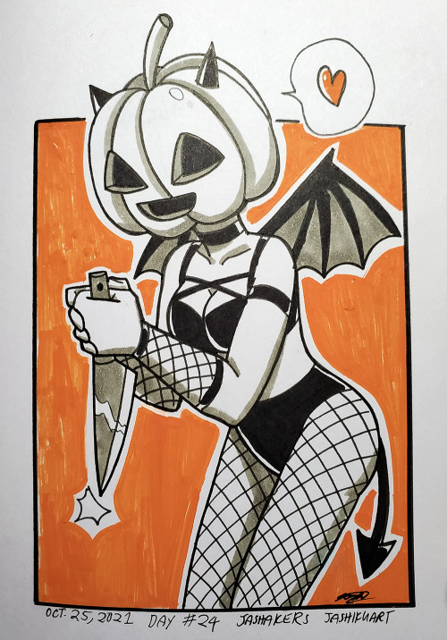 Day 24, watch out for the Pumpkin Girl, or she&rsquo;ll be carving you this season!My Etsy: http