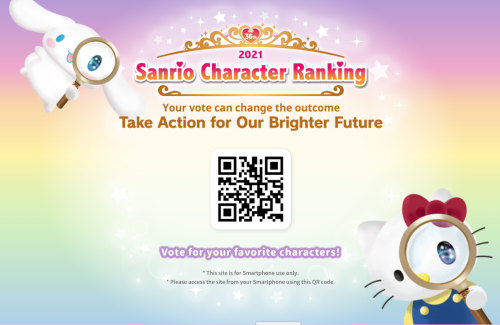 Vote for all your favorite Sanrio characters from now through May 24th. Use the QR code to vote on y