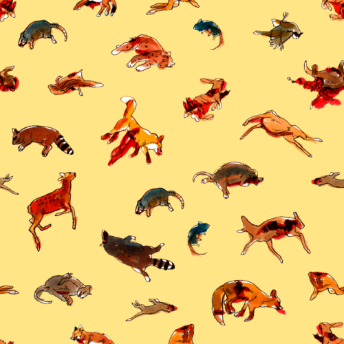 Revisited my roadkill pattern from two years ago and made it better and with a variation of colours!