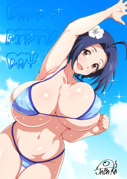 a-titty-ninja:  「あずささん誕生日おめでと!!!!!!!!」 by 蛇腹トルネード | Twitter๑ Permission to reprint was given by the artist ✔.