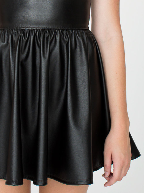 americanapparel:  The NEW Vegan Leather Figure Skater Dress, available NOW 