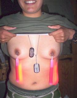 facebookshameful:  ChemLight Boobietassles!!