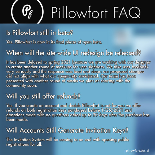 Join Pillowfort for free! Register an account today & be part of our growing community of fans a