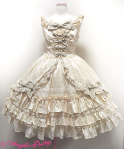 Angelicprettyrelease:  Rose Garden Princess Jumper Skirt Comes In ; Ivory / Pink