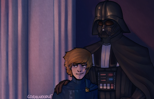 coralnoodle:Here is my art for Luke and Vader summer exchange! :) My giftee was @a-simple-moisture