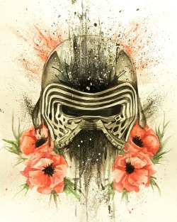 tsademcxo: Kylo Ren Mask Watercolor Painting